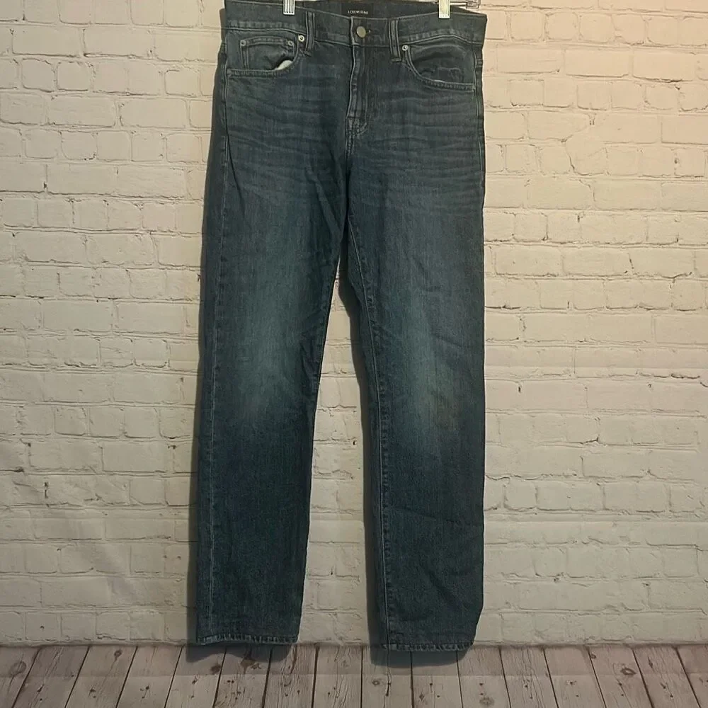J. Crew Factory Men's Dark Blue Straight-Leg Jeans